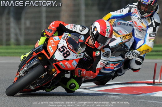 2009-09-26 Imola 1486 Variante alta - Superbike - Qualifyng Practice - Marco Simoncelli - Aprilia RSV4 Factory